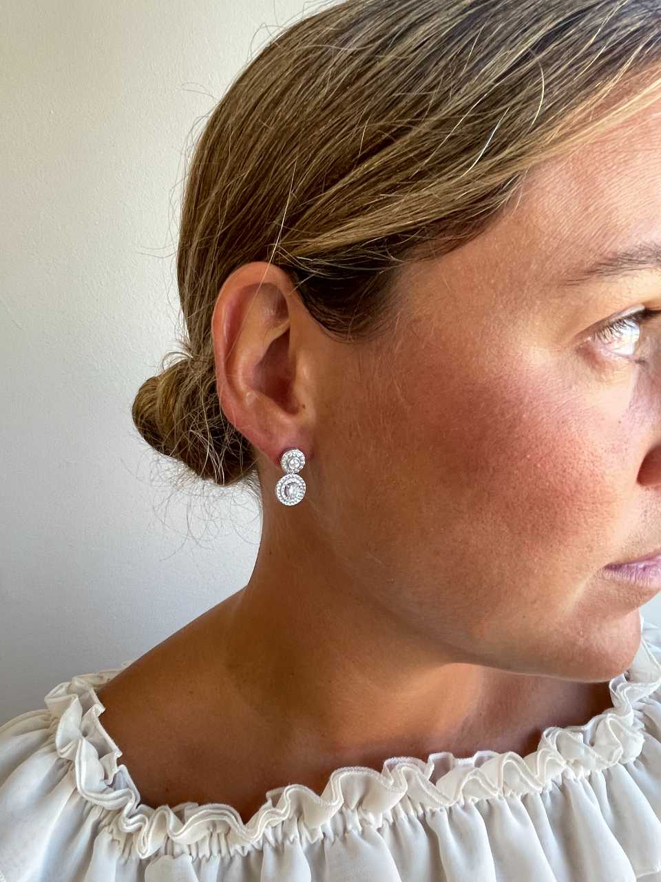Colgantes SAONA , para pendientes desmontables en plata con circonitas