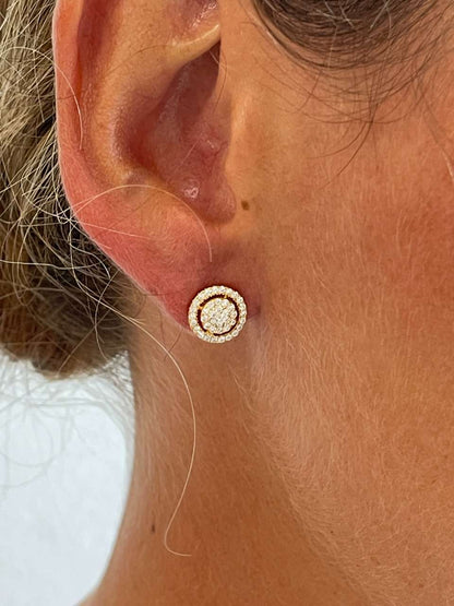 Pendientes DOMINICA , rosetas desmontables en plata con circonitas