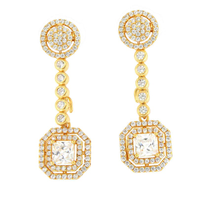 Pendientes DOMINICA , rosetas desmontables en plata con circonitas