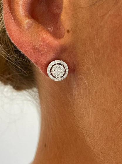 Pendientes DOMINICA , rosetas desmontables en plata con circonitas