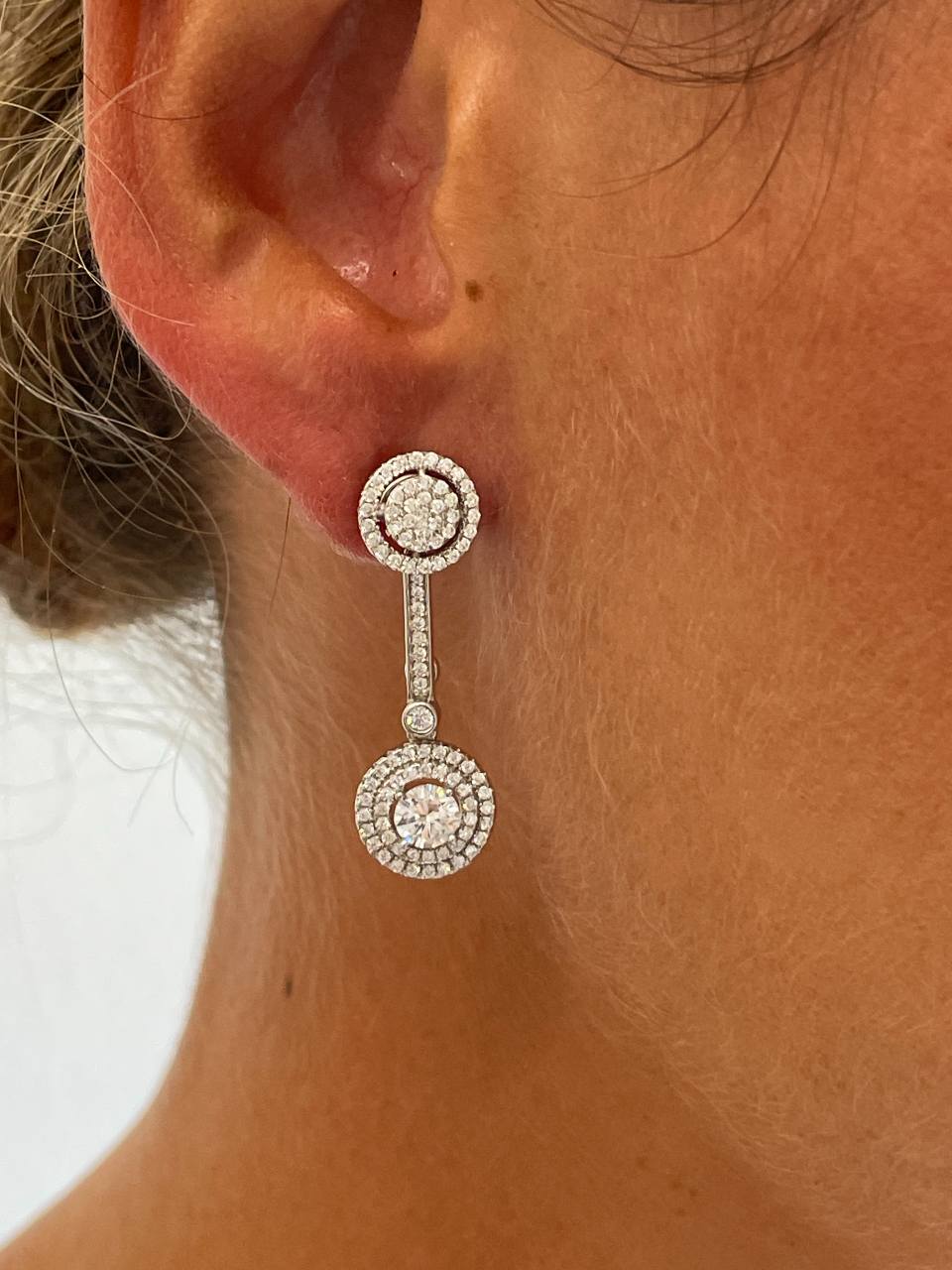 Pendientes DOMINICA , rosetas desmontables en plata con circonitas