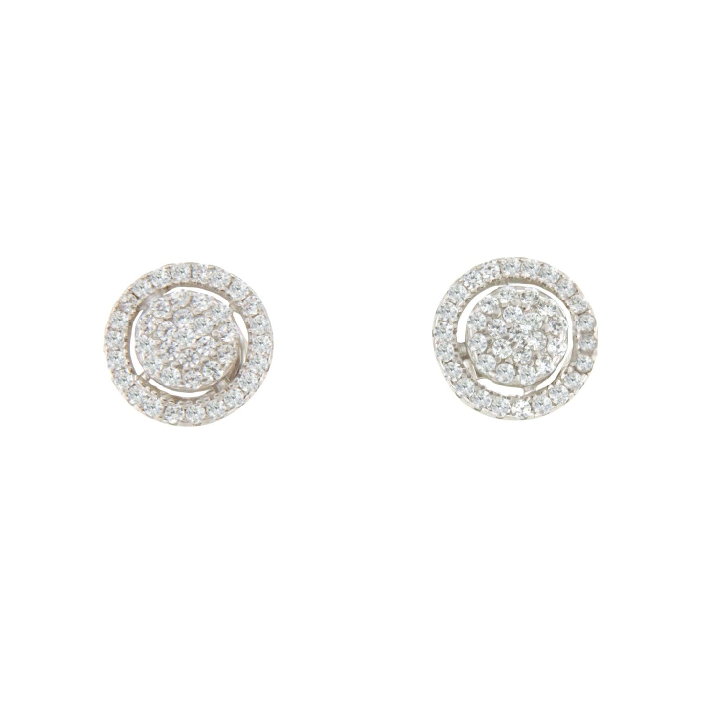 Pendientes DOMINICA , rosetas desmontables en plata con circonitas