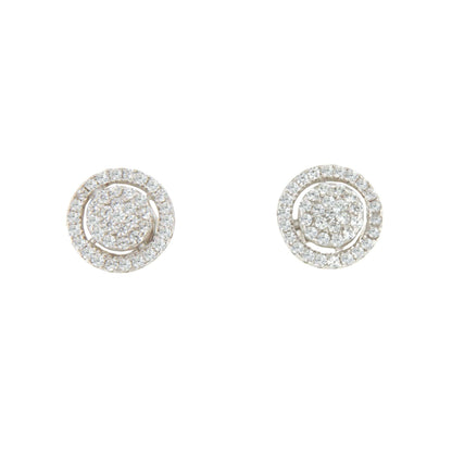 Pendientes DOMINICA , rosetas desmontables en plata con circonitas