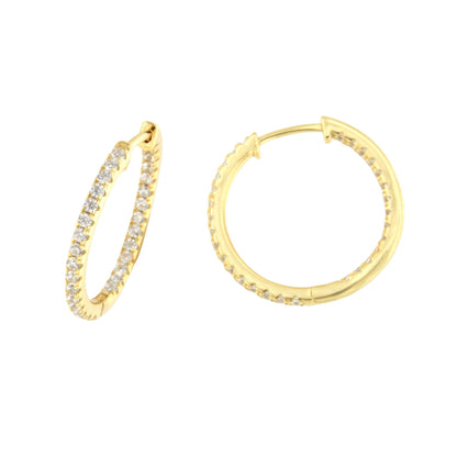 Argollas SANTA LUCIA , de circonitas y plata de ley rodiada/ bañada en oro