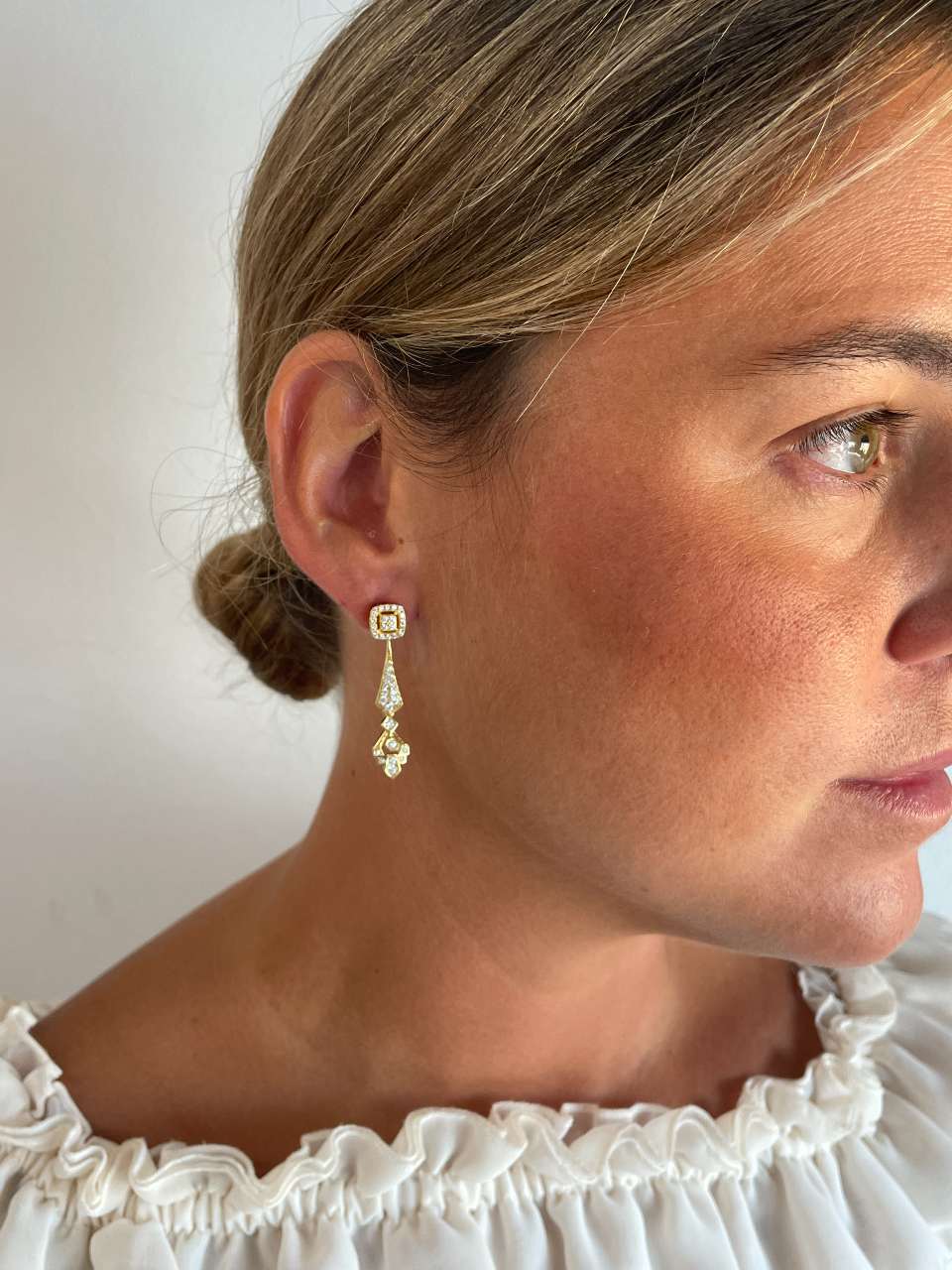 Colgantes VIEQUES , para pendientes desmontables en punta de flecha art decó