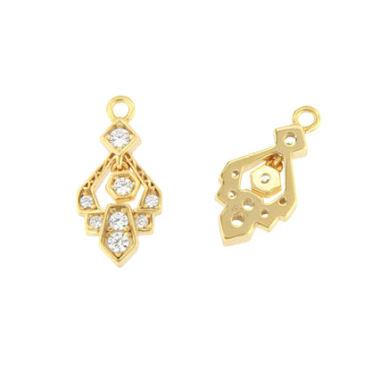 Colgantes VIEQUES , para pendientes desmontables en punta de flecha art decó