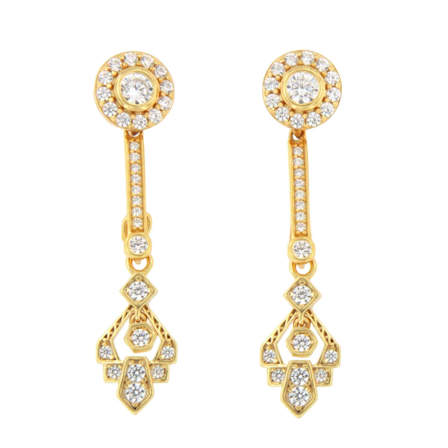 Colgantes VIEQUES , para pendientes desmontables en punta de flecha art decó