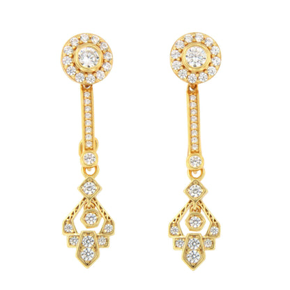 Colgantes VIEQUES , para pendientes desmontables en punta de flecha art decó