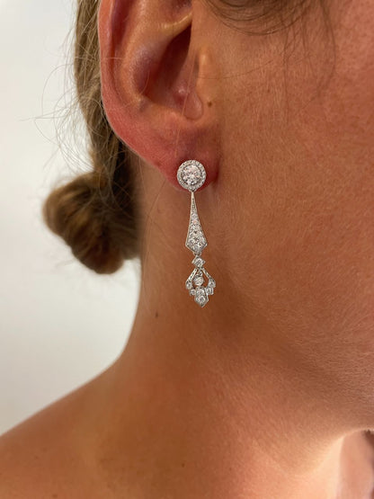 Colgantes VIEQUES , para pendientes desmontables en punta de flecha art decó