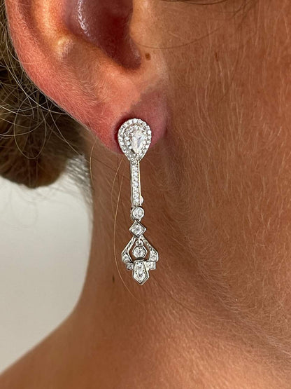 Colgantes VIEQUES , para pendientes desmontables en punta de flecha art decó