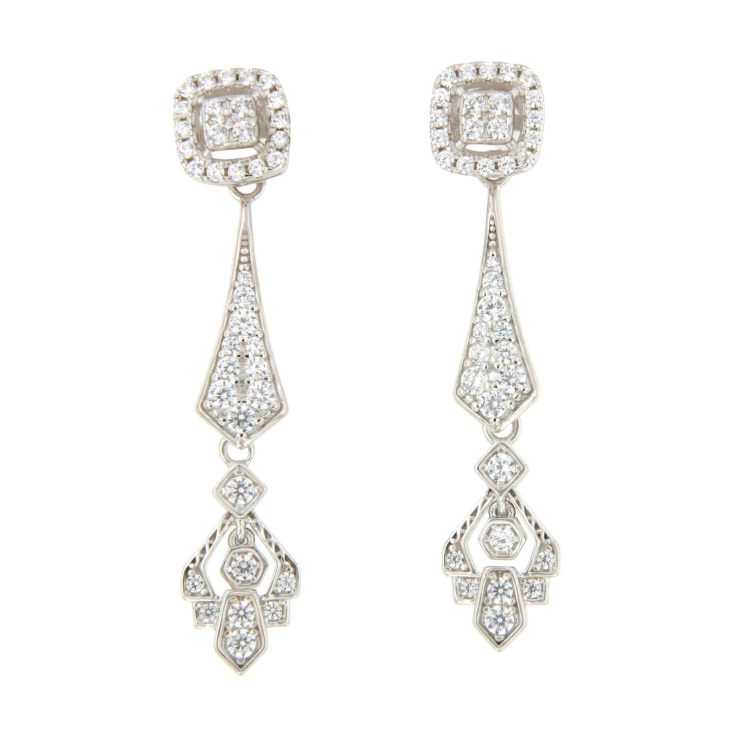 Colgantes VIEQUES , para pendientes desmontables en punta de flecha art decó