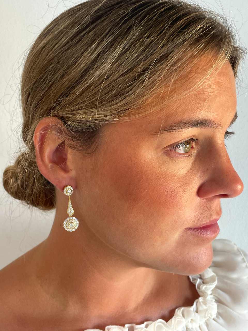 Colgantes MARGARA , para pendientes desmontables rosetas art decó