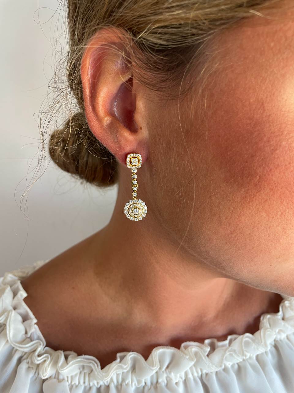 Colgantes MARGARA , para pendientes desmontables rosetas art decó