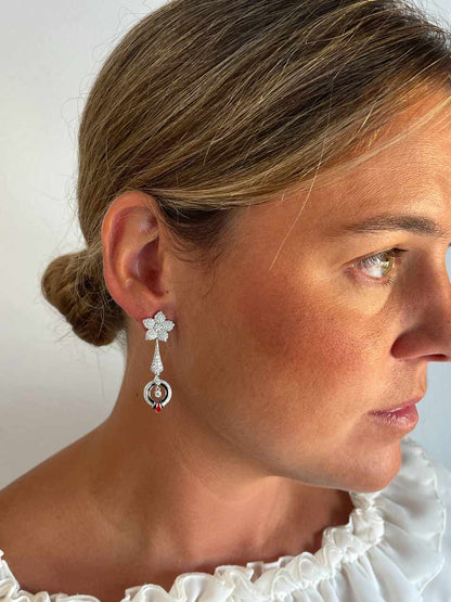 Colgantes CUBAGUAS , para pendientes desmontables en esmalte art decó