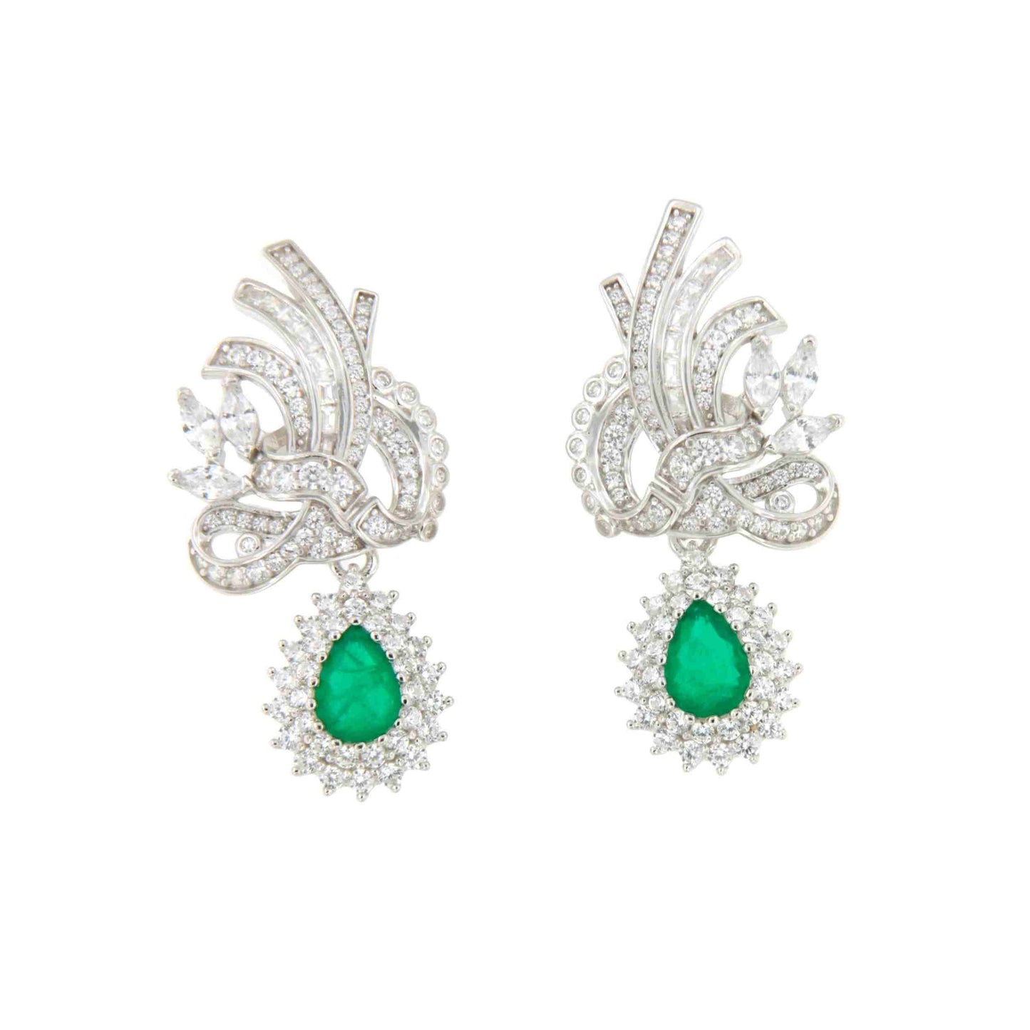 Colgantes BIMINI roseta , para pendientes desmontables en color zafiro / esmeralda