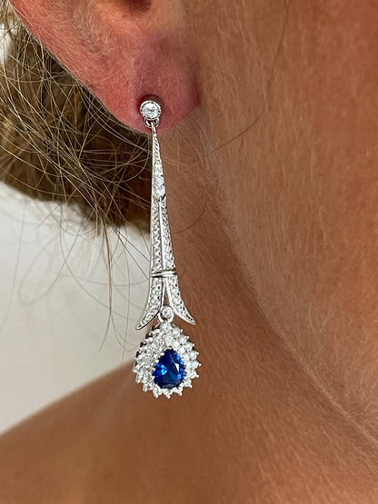 Colgantes BIMINI roseta , para pendientes desmontables en color zafiro / esmeralda