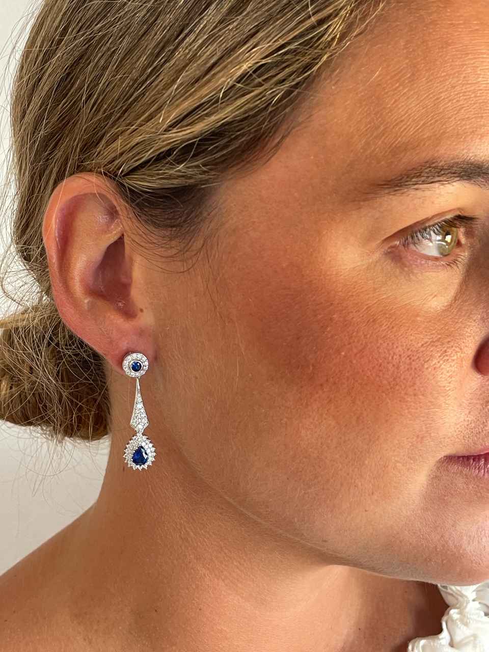 Colgantes BIMINI roseta , para pendientes desmontables en color zafiro / esmeralda