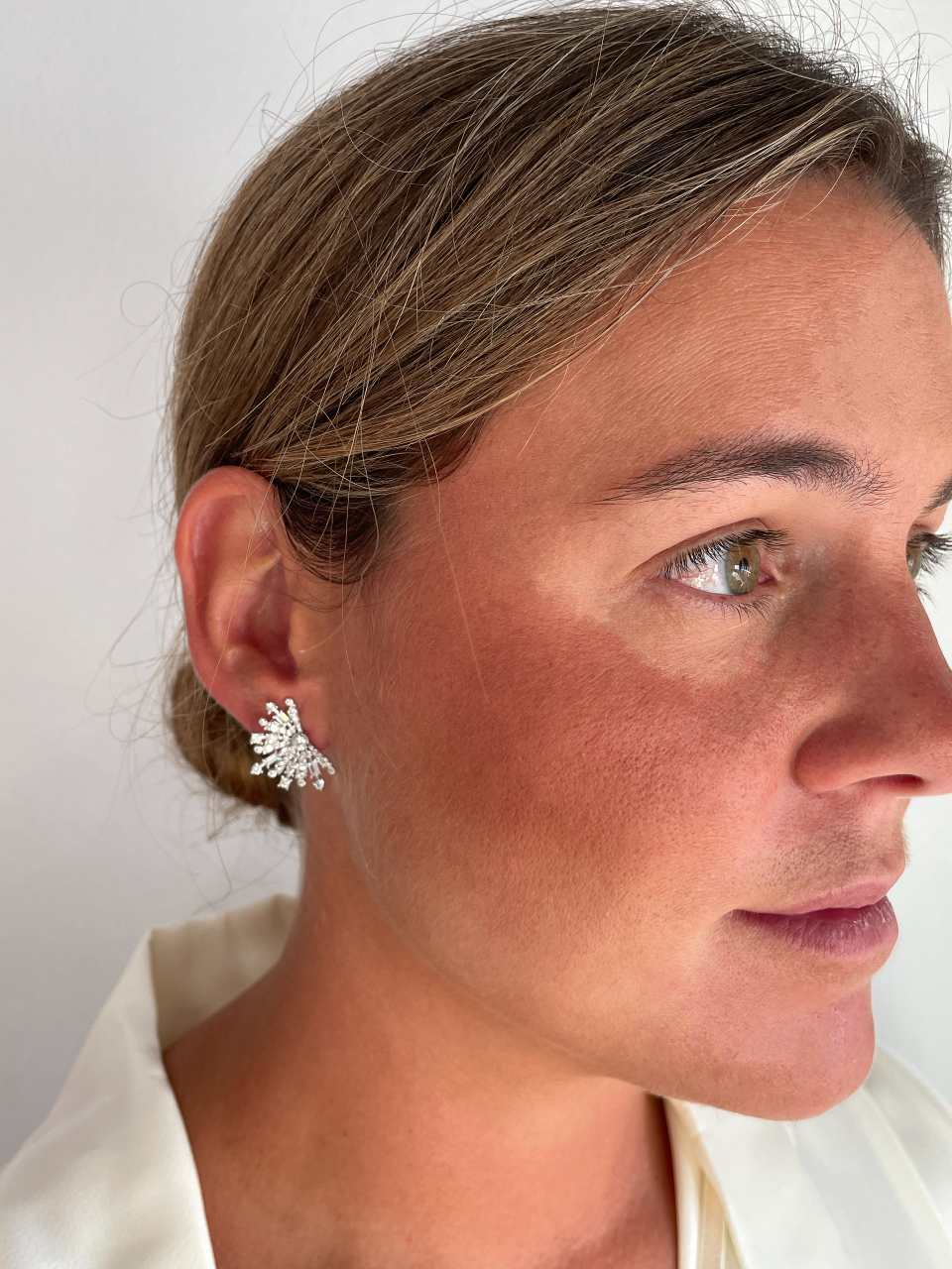 Pendientes trepadores GALANTE, en plata 1ª ley con circonitas en plata de ley/ baño oro 18 ktes