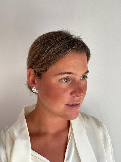 Pendientes trepadores GALANTE, en plata 1ª ley con circonitas en plata de ley/ baño oro 18 ktes