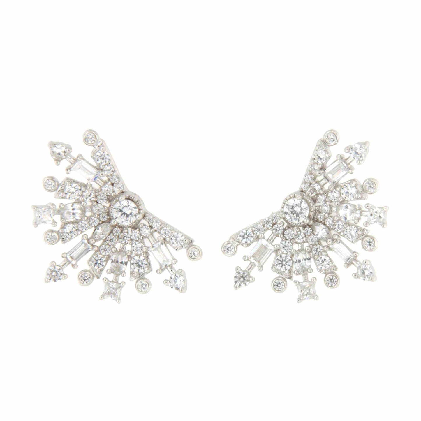 Pendientes trepadores GALANTE, en plata 1ª ley con circonitas en plata de ley/ baño oro 18 ktes