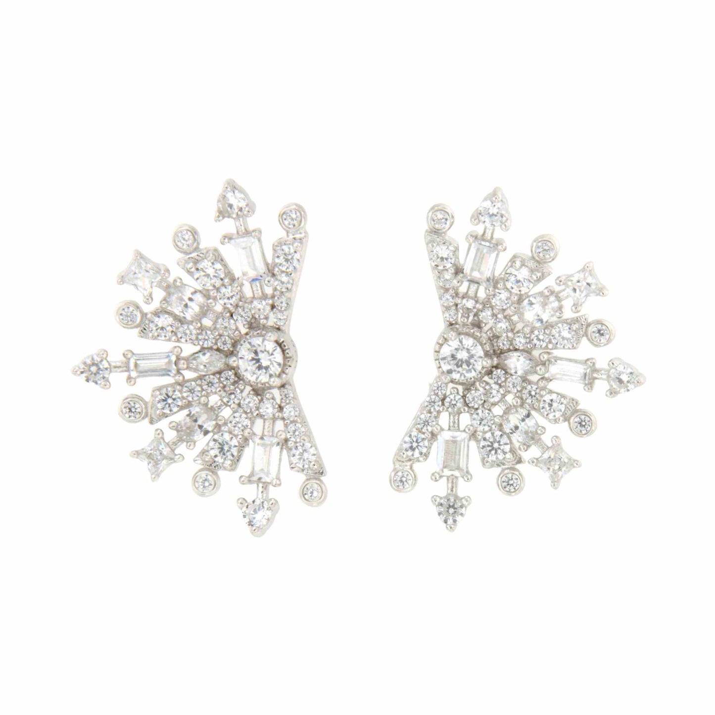 Pendientes trepadores GALANTE, en plata 1ª ley con circonitas en plata de ley/ baño oro 18 ktes