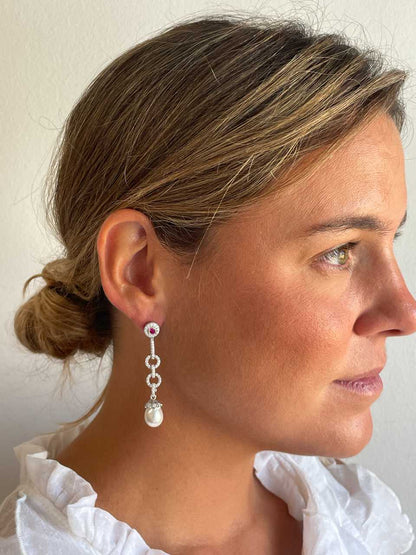 Pendientes BAHAMA desmontables en plata con circonitas