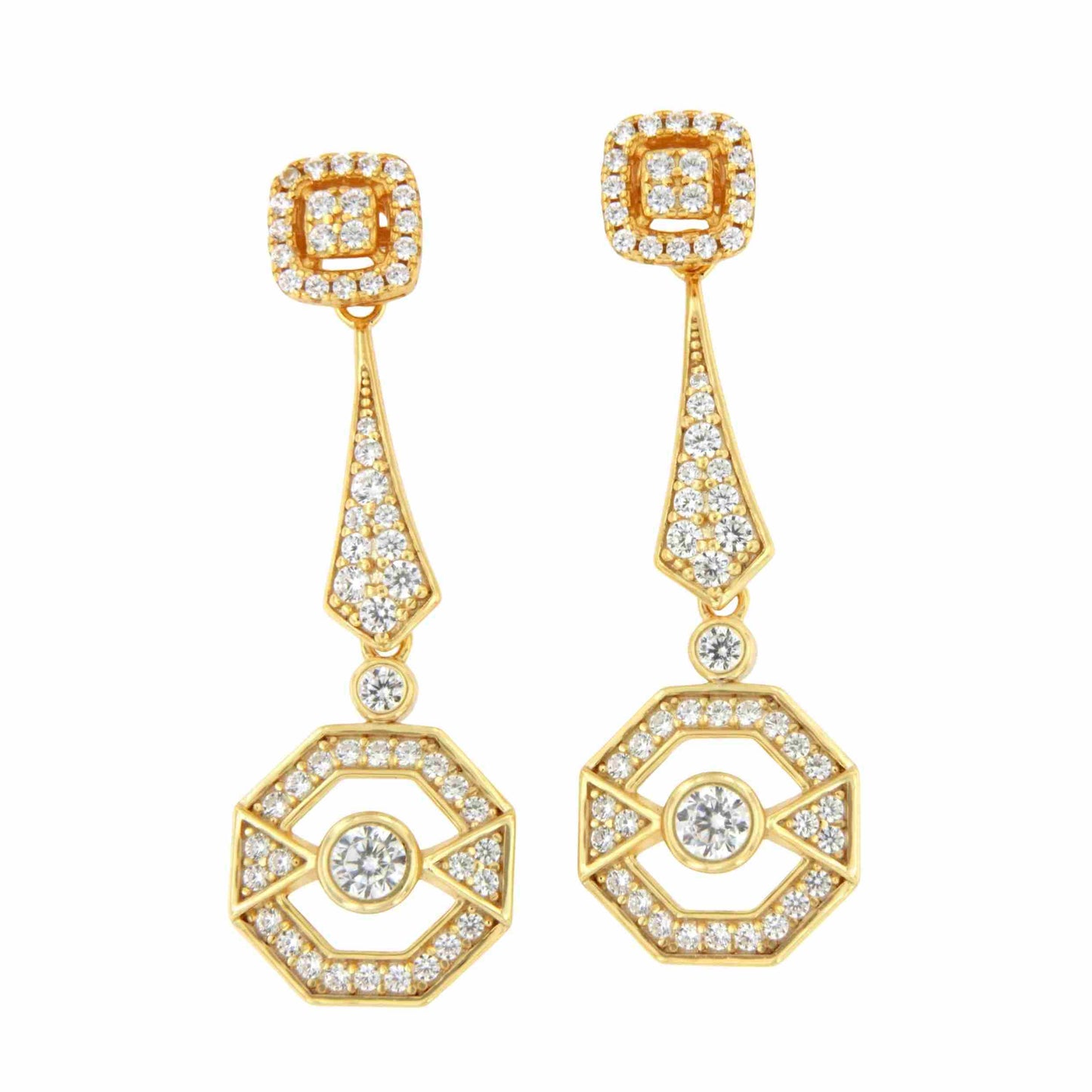 Alargador BEQUIA triangular de plata de ley y circonitas