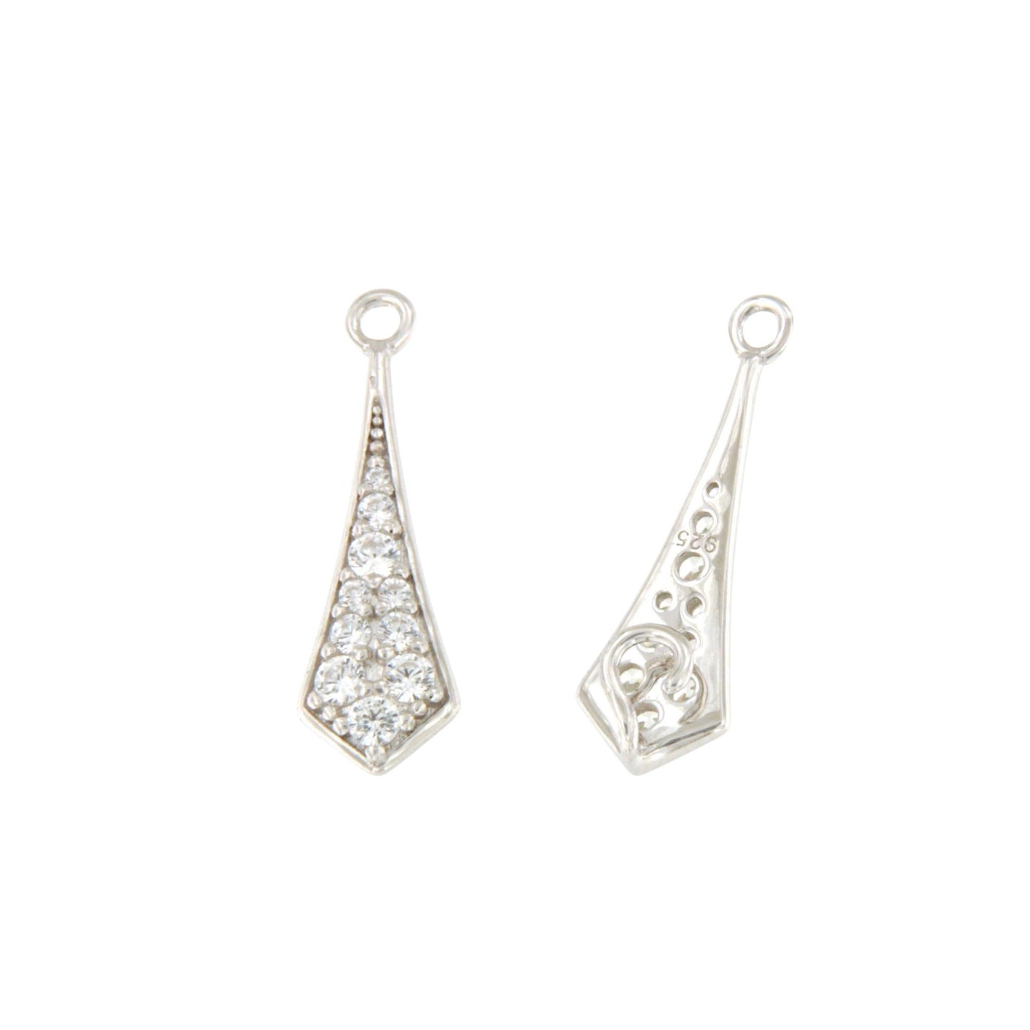 Alargador BEQUIA triangular de plata de ley y circonitas