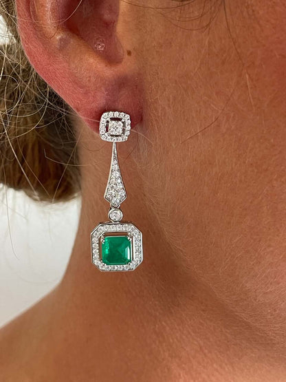 Colgantes PARIA, para pendientes desmontables en color esmeralda.