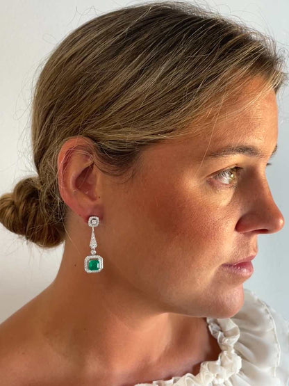 Colgantes PARIA, para pendientes desmontables en color esmeralda.