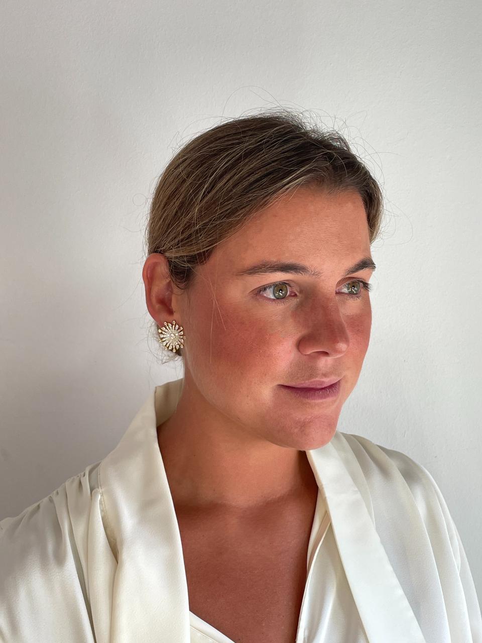 Pendientes estrellados MORROCO, en plata 1ª ley con circonitas en plata de ley/ baño oro 18 ktes