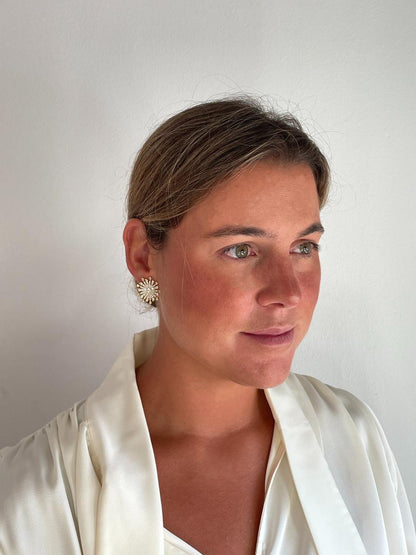 Pendientes estrellados MORROCO, en plata 1ª ley con circonitas en plata de ley/ baño oro 18 ktes