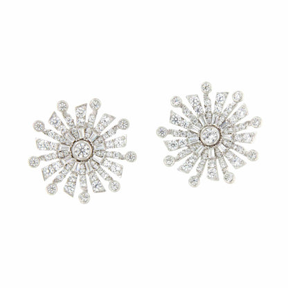 Pendientes estrellados MORROCO, en plata 1ª ley con circonitas en plata de ley/ baño oro 18 ktes