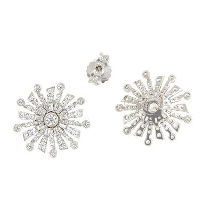 Pendientes estrellados MORROCO, en plata 1ª ley con circonitas en plata de ley/ baño oro 18 ktes