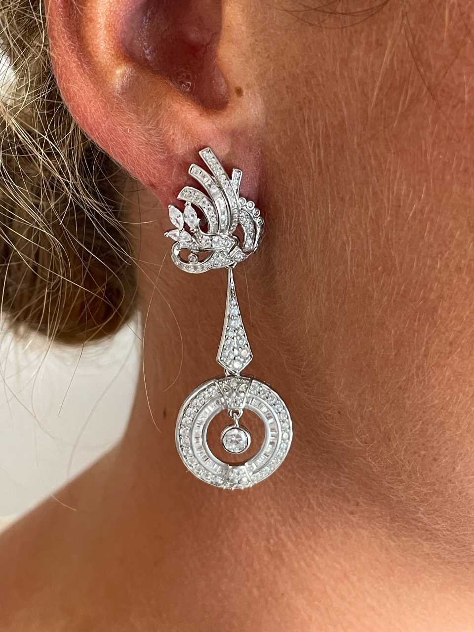 Pendientes SABOGA desmontables en plata con circonitas