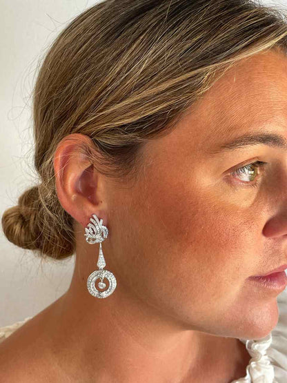 Pendientes SABOGA desmontables en plata con circonitas