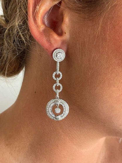 Alargador GUANAJA círculos de plata de ley y circonitas