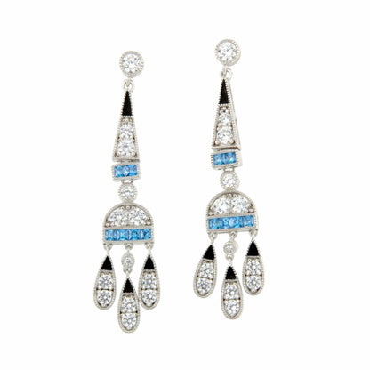 Pendientes CORN art decó, en plata de ley/ baño de oro amarillo 18 ktes