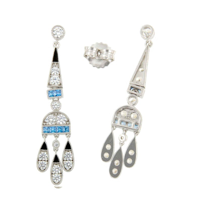 Pendientes CORN art decó, en plata de ley/ baño de oro amarillo 18 ktes