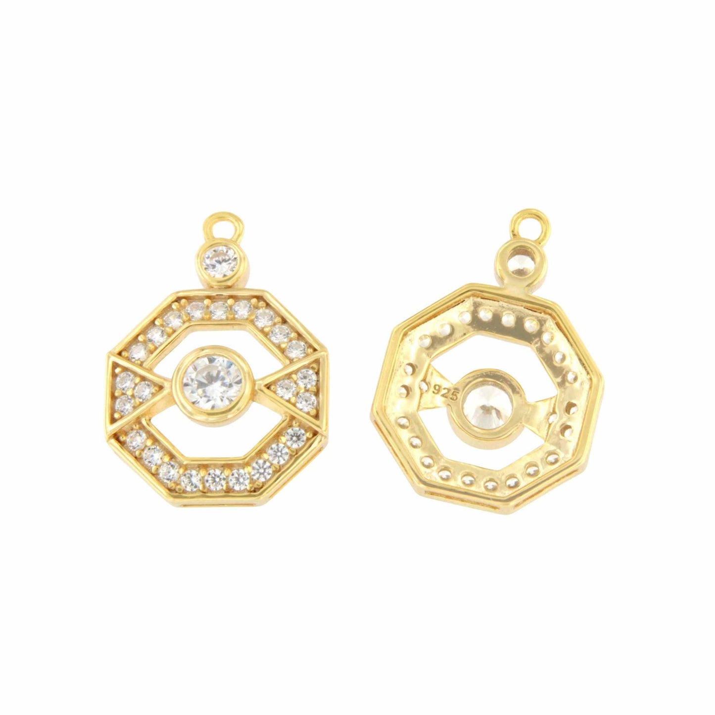 TULUM pendants, for detachable art deco earrings