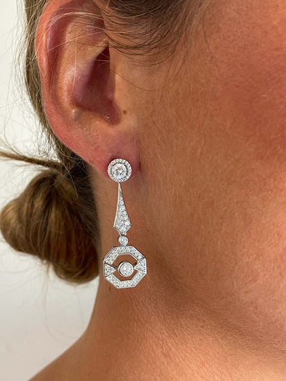 TULUM pendants, for detachable art deco earrings