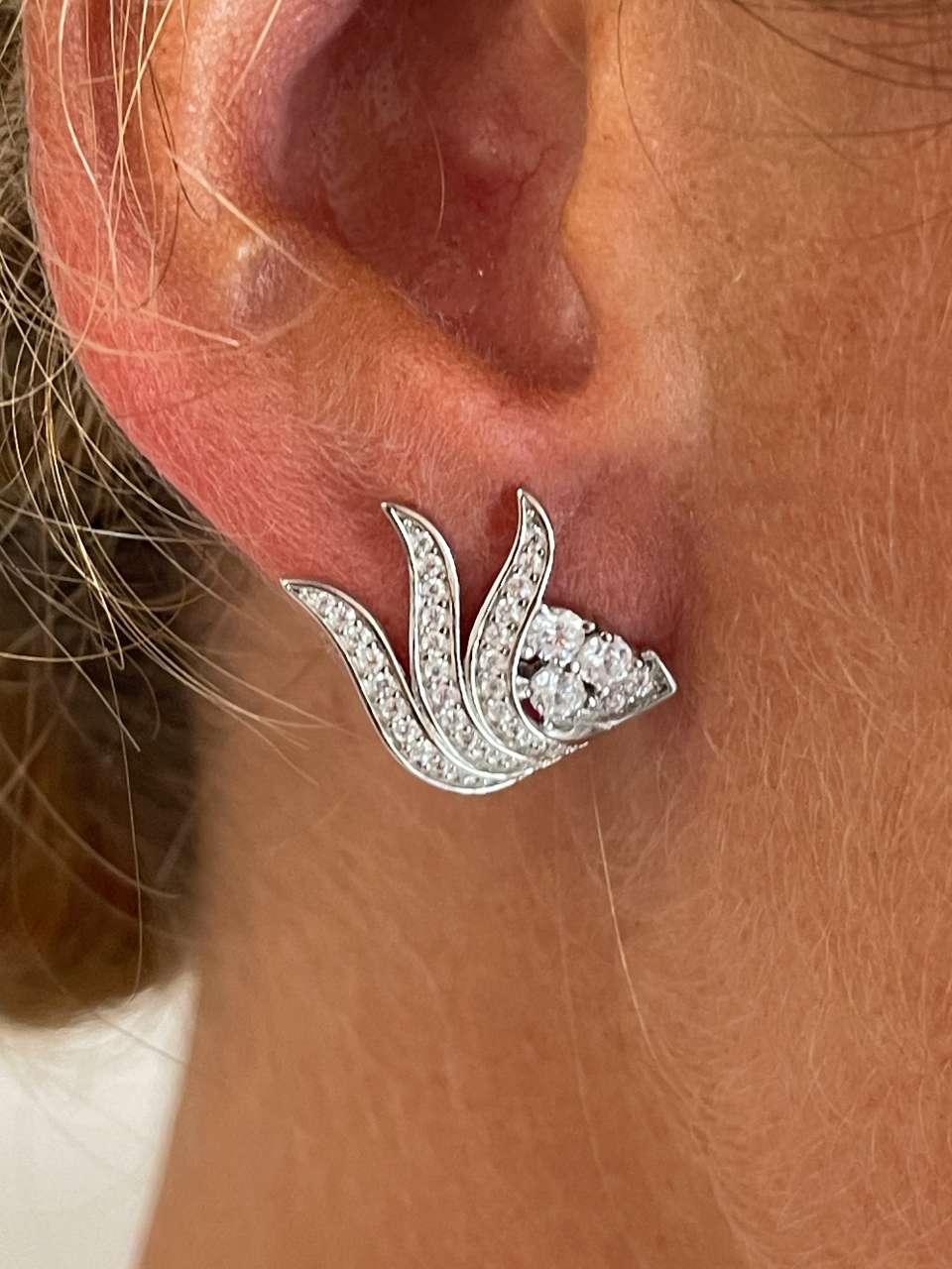 Pendientes HOLBOX desmontables en plata con circonitas