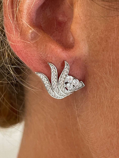 Pendientes HOLBOX desmontables en plata con circonitas