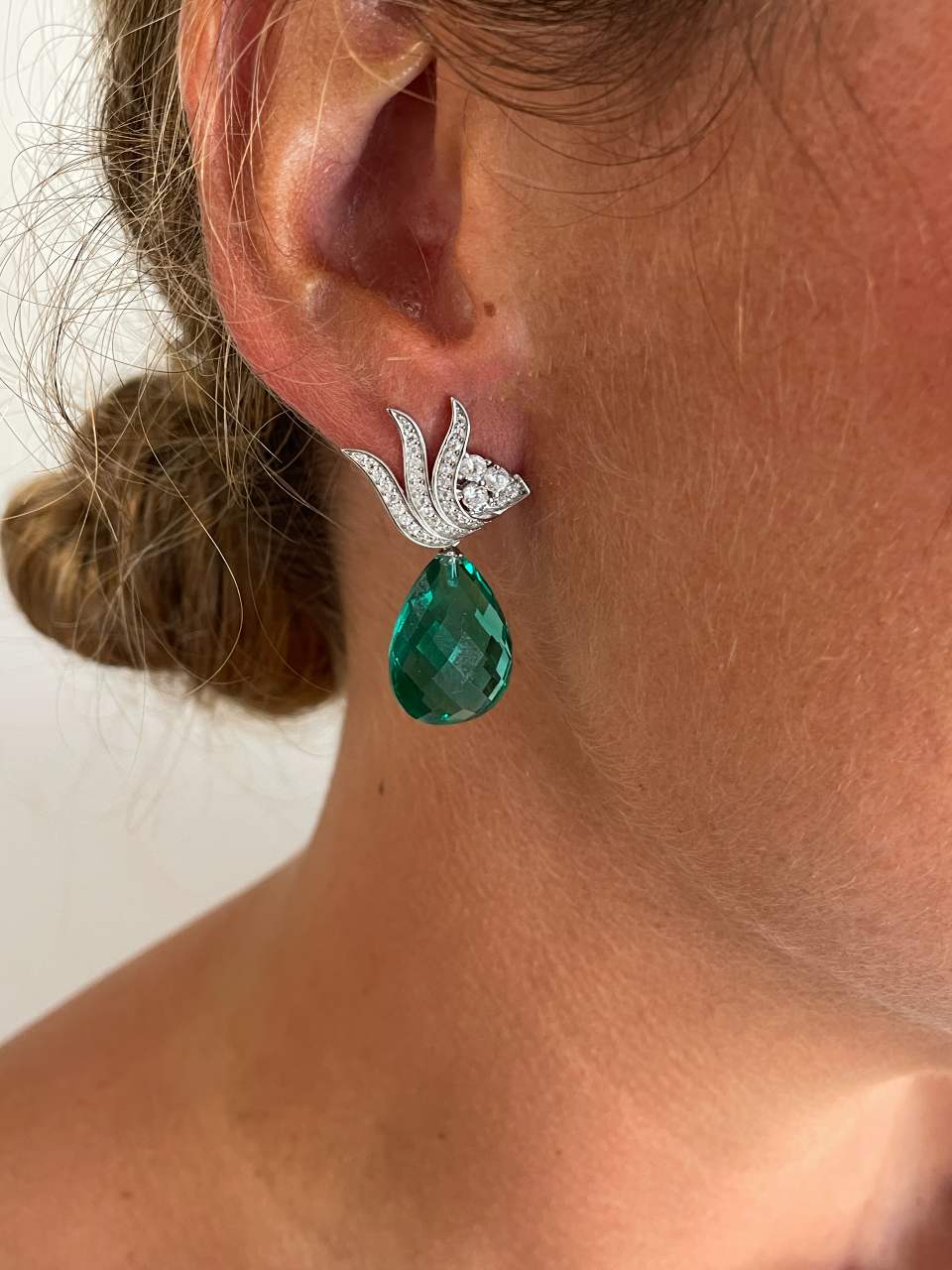 Pendientes HOLBOX desmontables en plata con circonitas