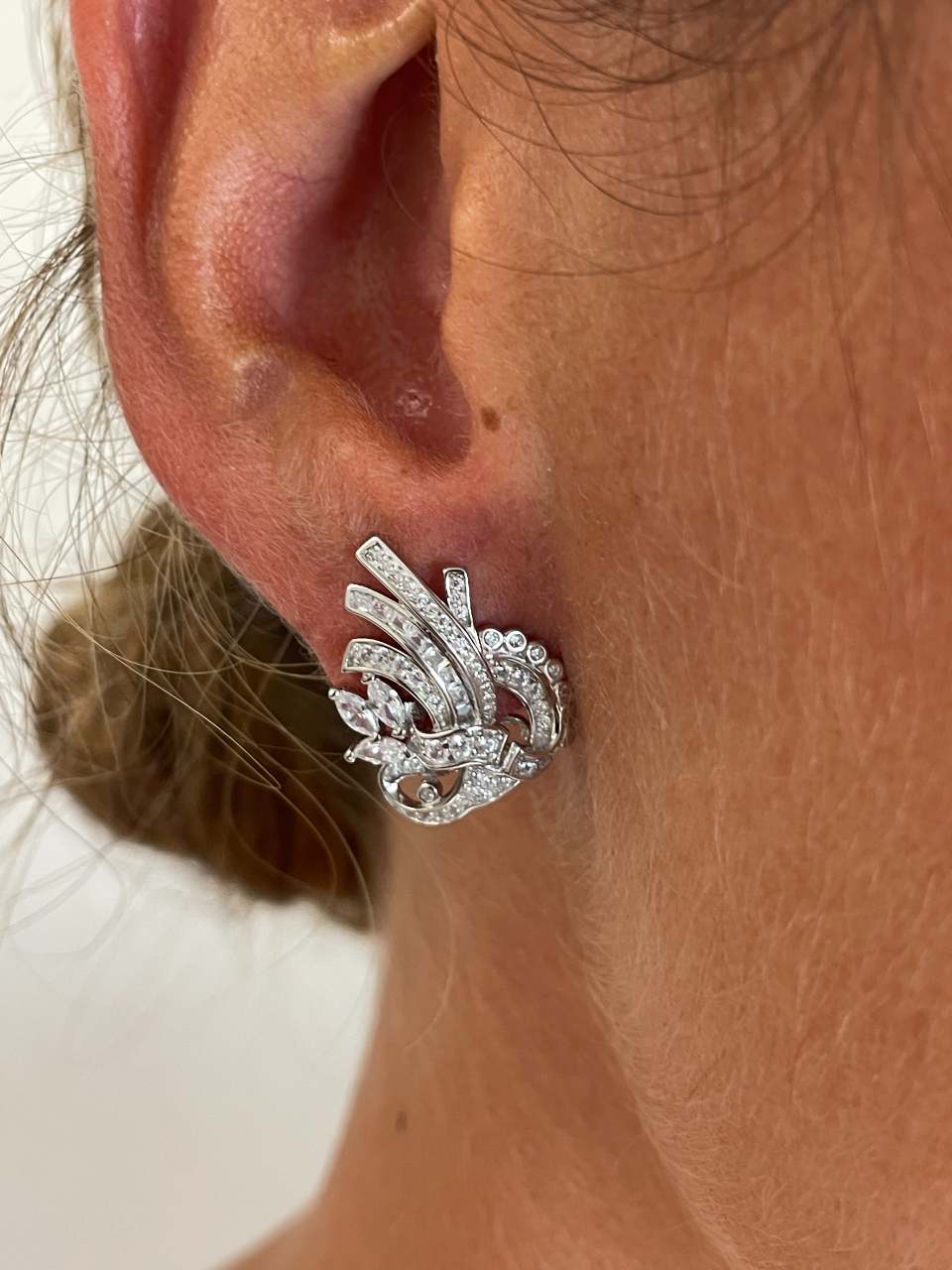 Pendientes SABOGA desmontables en plata con circonitas