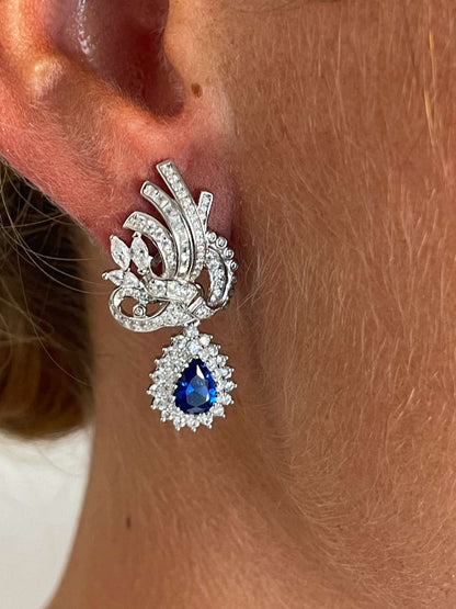 Pendientes SABOGA desmontables en plata con circonitas