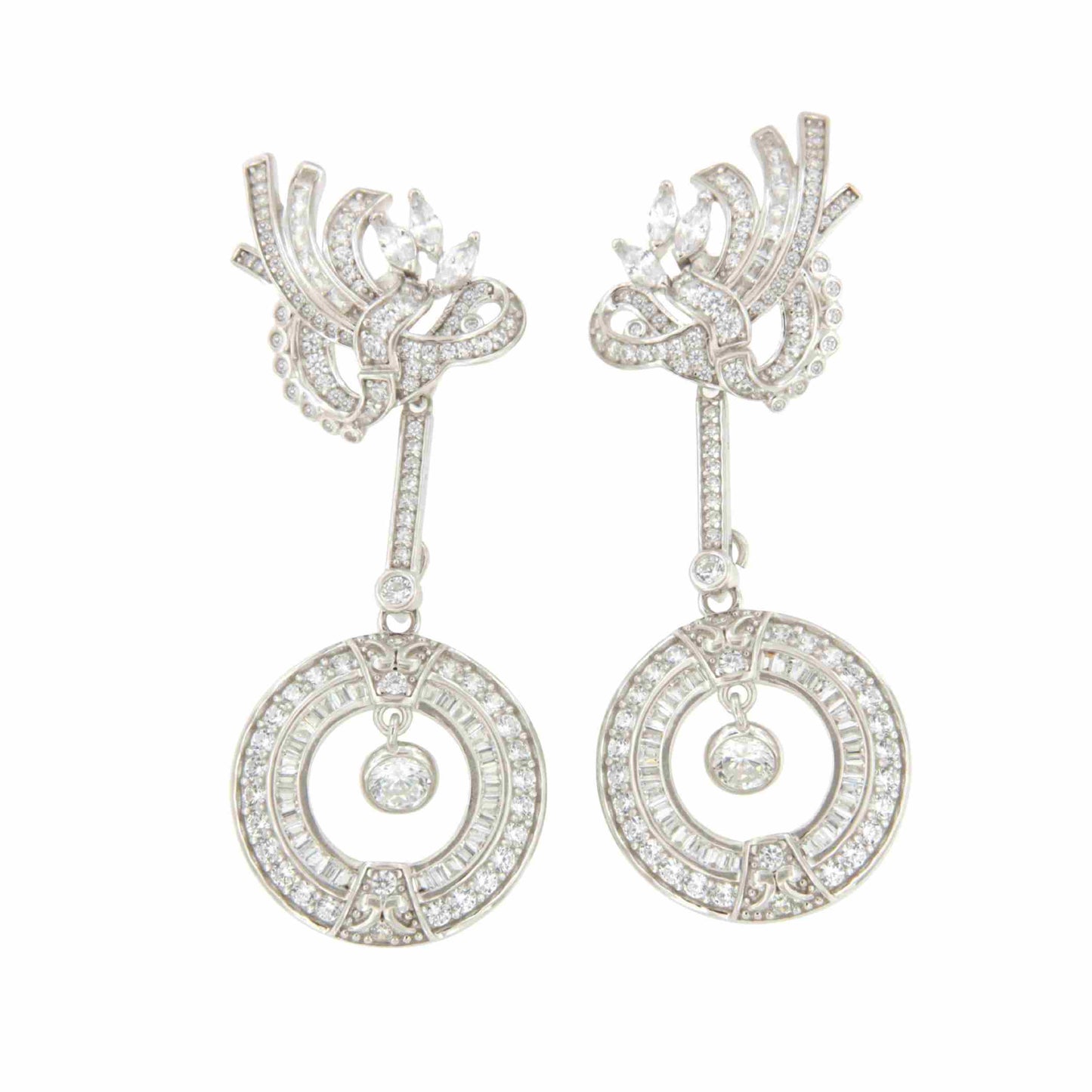 Pendientes SABOGA desmontables en plata con circonitas