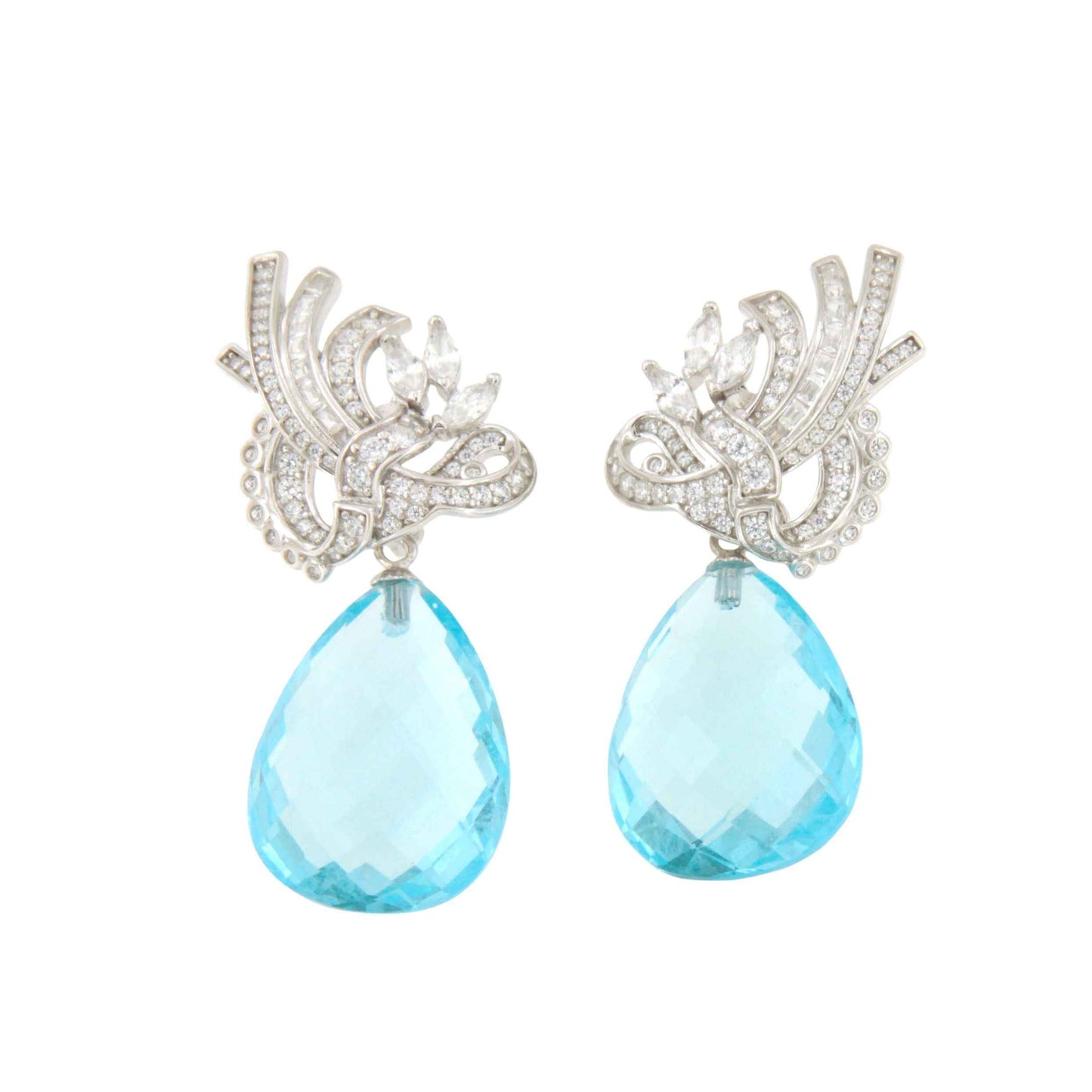 Pendientes SABOGA desmontables en plata con circonitas