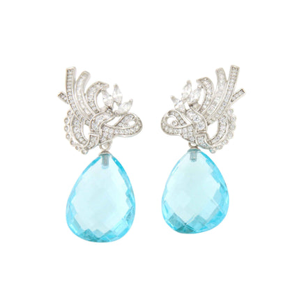 Pendientes SABOGA desmontables en plata con circonitas