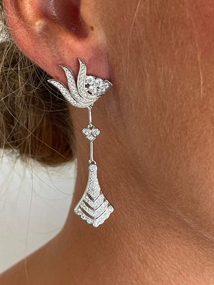 Colgantes TAGANGA , para pendientes desmontables en plata con circonitas